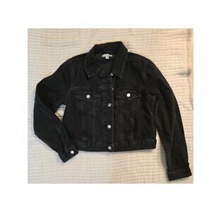 New TopShop size 6 women's black denim jacket